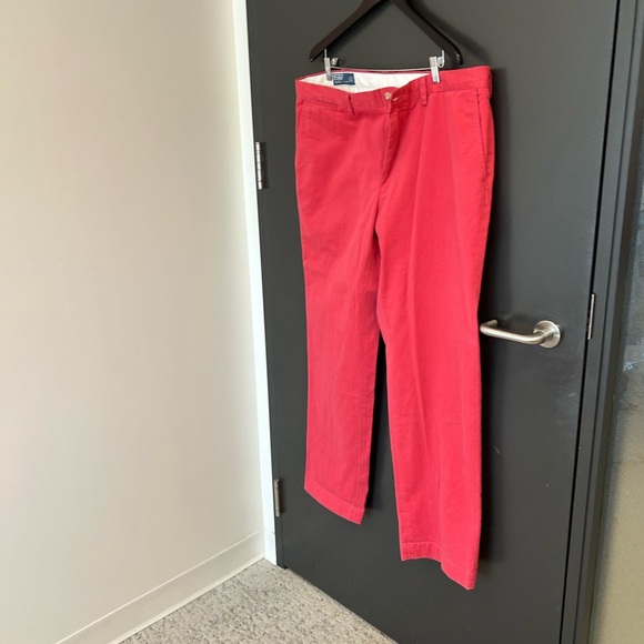 Polo Ralph Lauren NWOT 38/32 salmon m/red cotton classic khakis ultra preppy - Picture 4 of 13